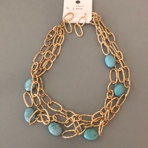 Gold n turquoise necklace set